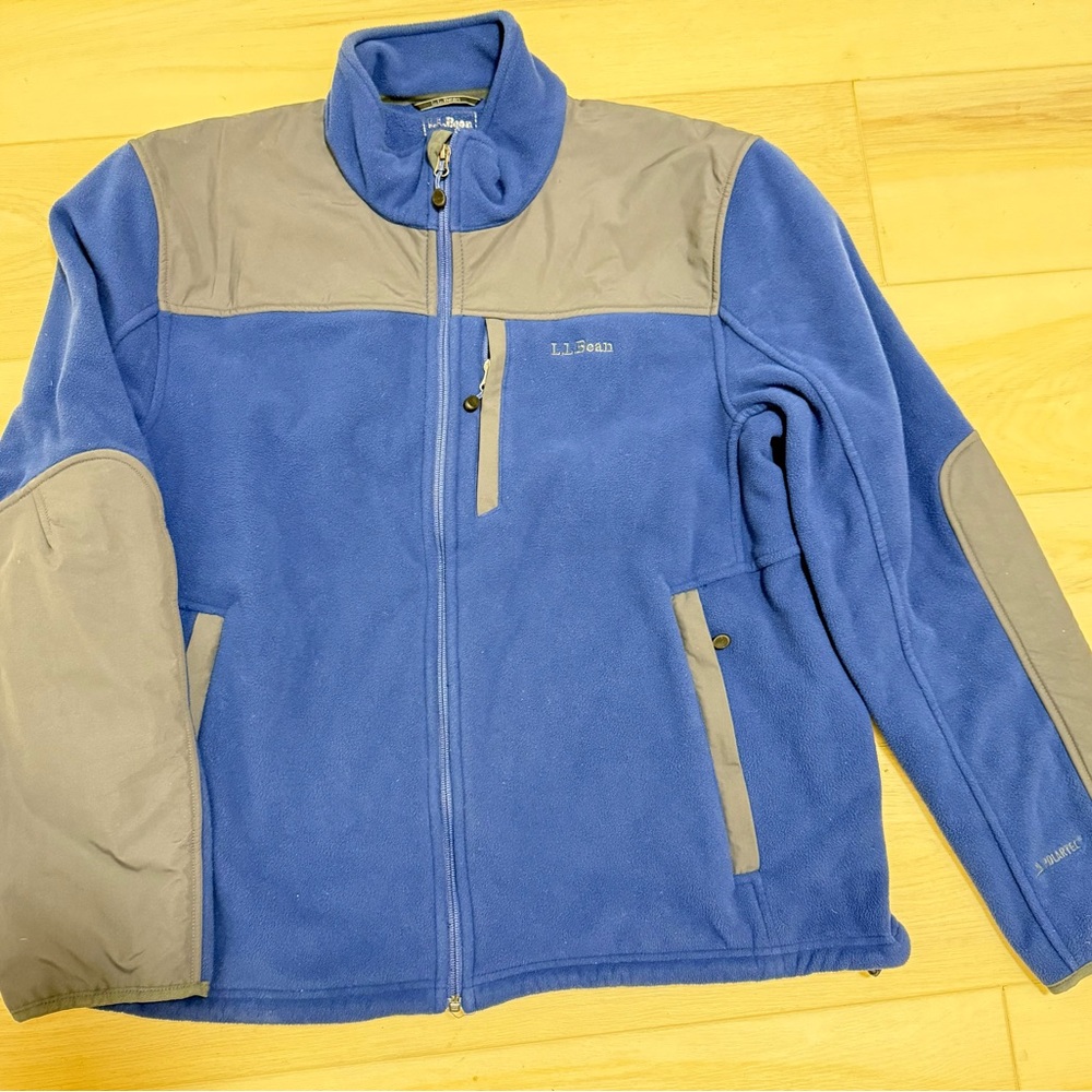 L.L. Bean Men's Performance Fleece Jacket in Blue and Gray, Men’s XL